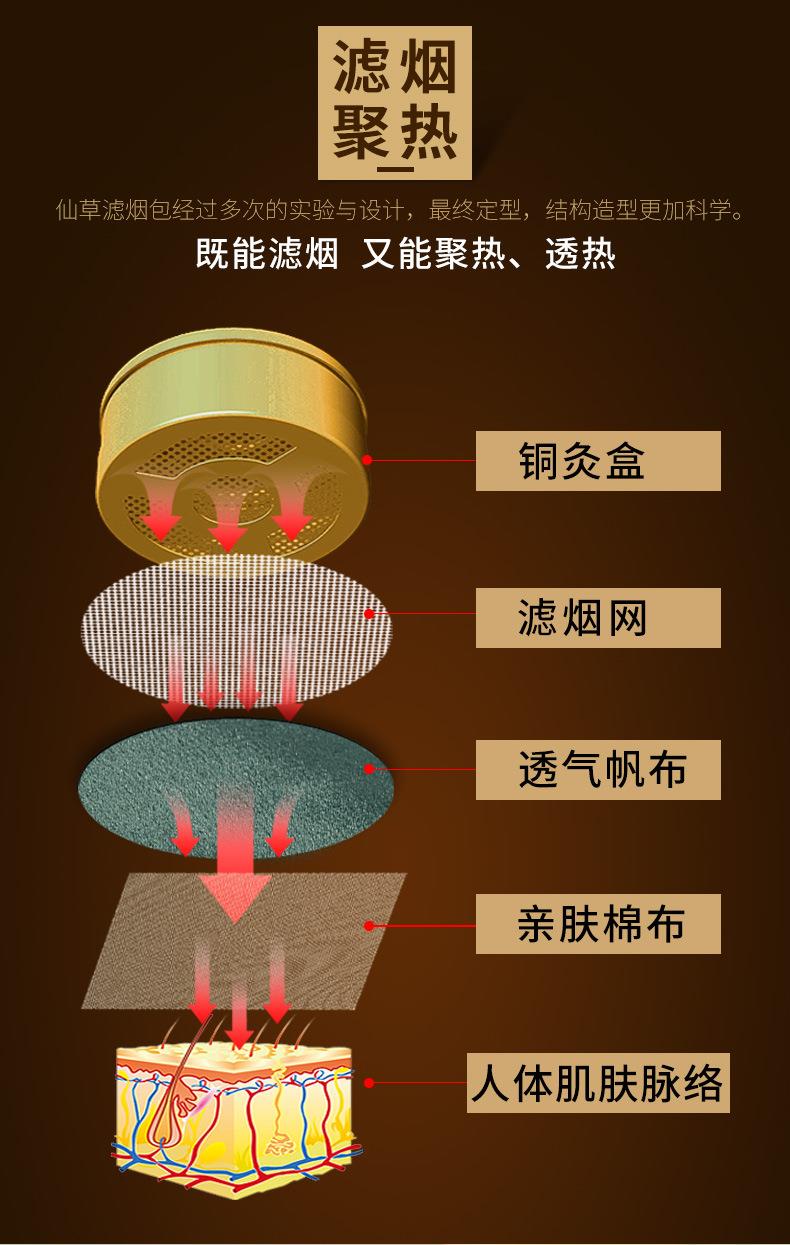 新款加厚純銅艾灸盒 家用便攜艾柱盒隨身灸溫灸器 艾灸盒布套批發